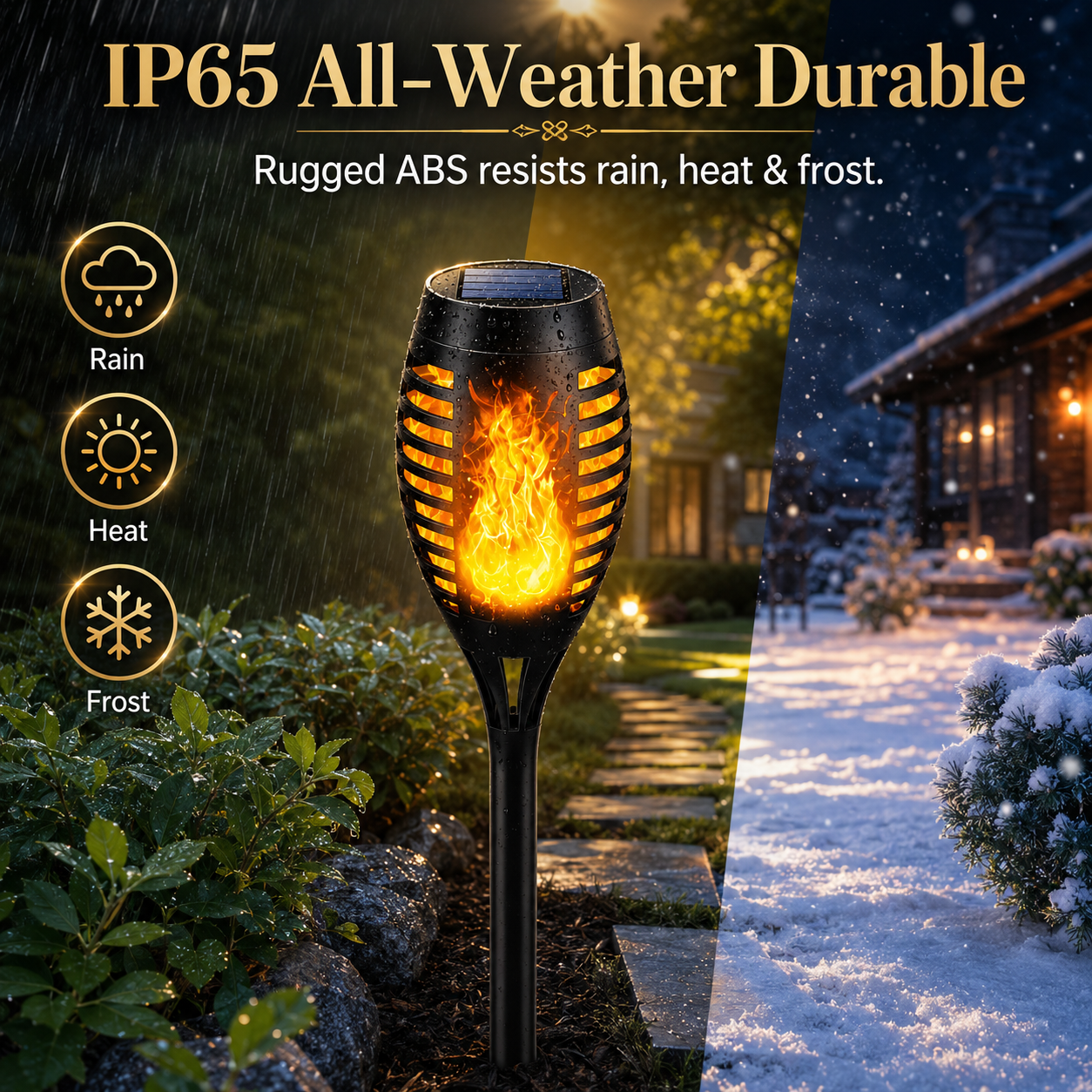 🔥 Dancing Flame Solar Torch – Waterproof Outdoor Garden Light