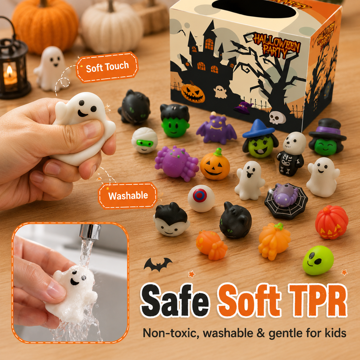 🎃 Halloween Mystery Box - 24 Pcs Spooky Squishy Toys Set 👻