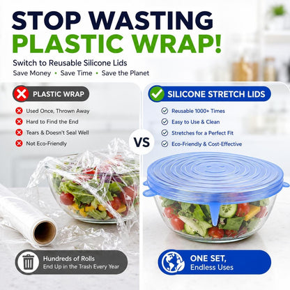 🥗6 Pack Silicone Stretch Lids