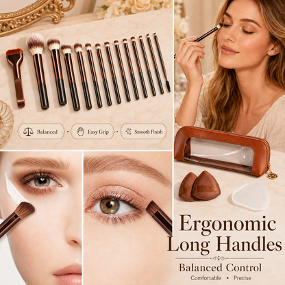 💄 14-Pcs Professional Makeup Brush Set with Pouch👑