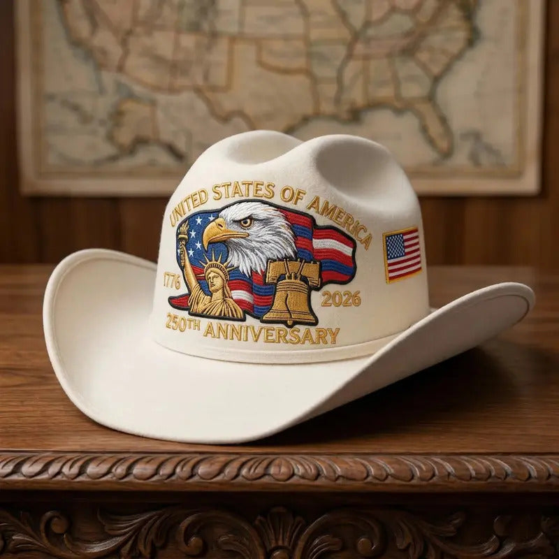 🇺🇸 Patriotic Cowboy Hat – Classic Western Style 🤠