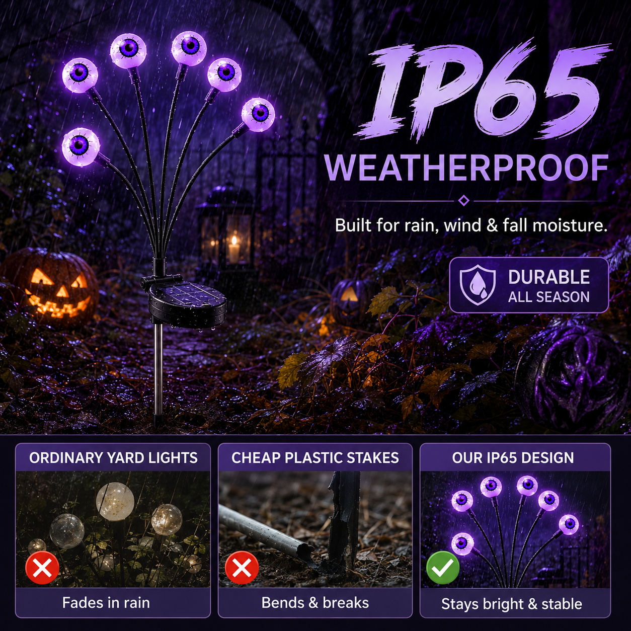 Solar Swaying Eyeball Halloween Lights 👁️✨