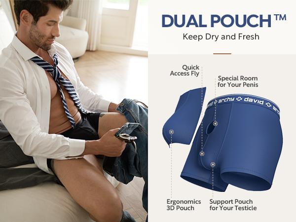 ⚡Hot Sales 49% OFF🔥Men's Dual Pouch Micro Modal Trunks - 4-Pack Basic 2.5in Spandex Natural Fabric Menswear