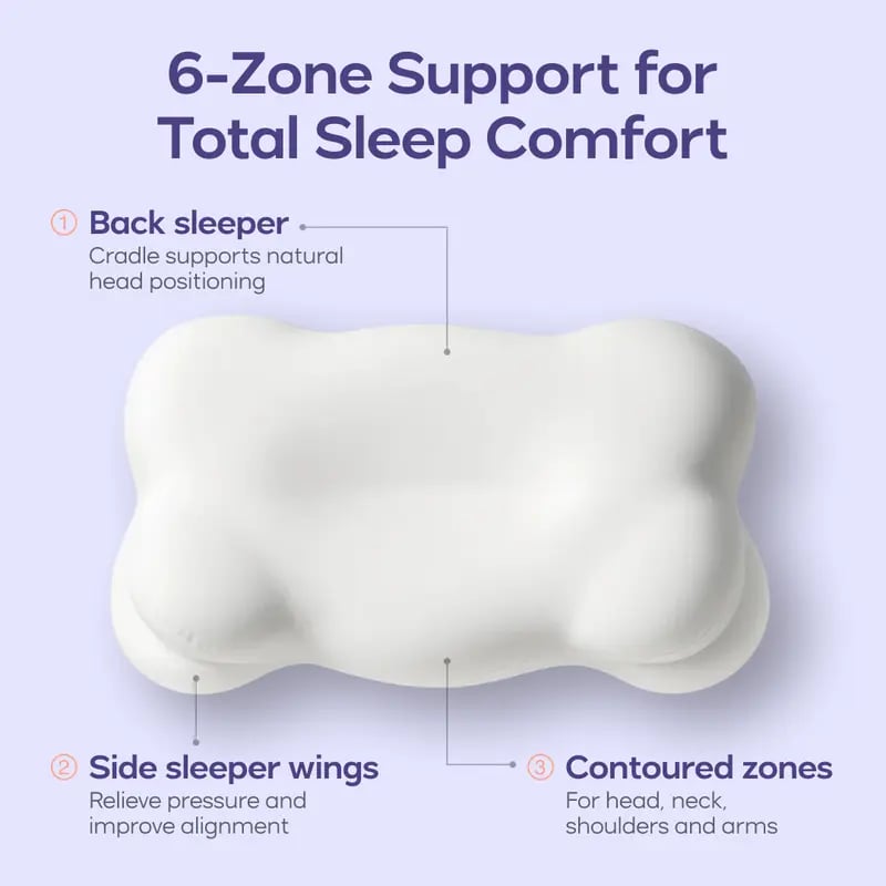 Ergonomic Cloud Pillow + FREE Cooling Pillowcase 🌙✨