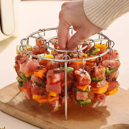 🔥Air Fryer Kebab Rack – 304 Stainless Steel Skewer Grill Stand 🍢