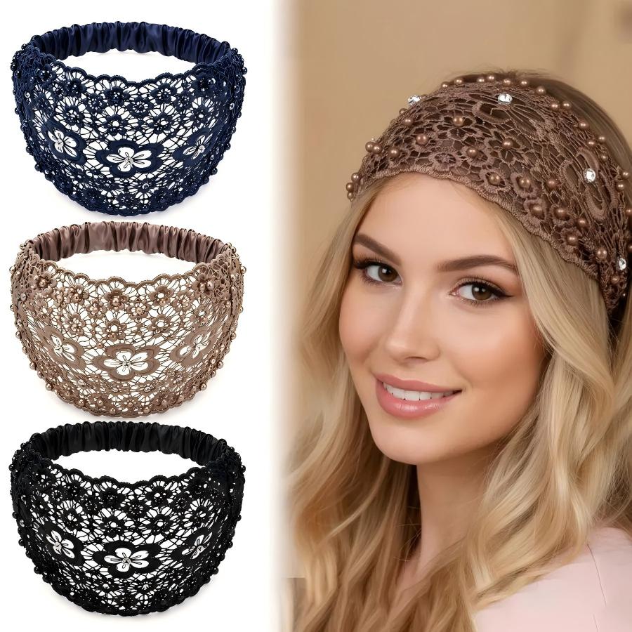 ✨Plum Blossom Hollow Beaded Wide Headband