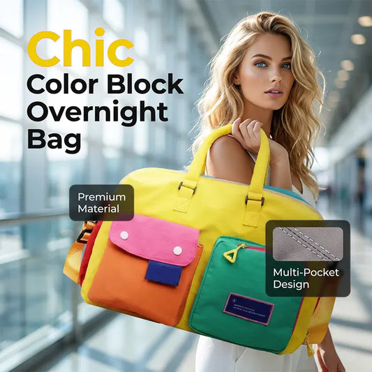 🔥Casual Color Block Overnight Bag