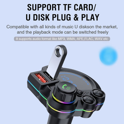 🚗 Universal Dual-Port Car FM Bluetooth Transmitter – Wireless Music, Hands-Free Calling & Dual USB Charger 🔌
