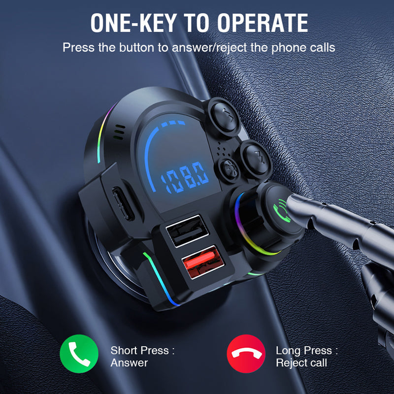 🚗 Universal Dual-Port Car FM Bluetooth Transmitter – Wireless Music, Hands-Free Calling & Dual USB Charger 🔌