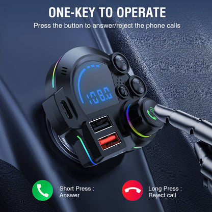 🚗 Universal Dual-Port Car FM Bluetooth Transmitter – Wireless Music, Hands-Free Calling & Dual USB Charger 🔌