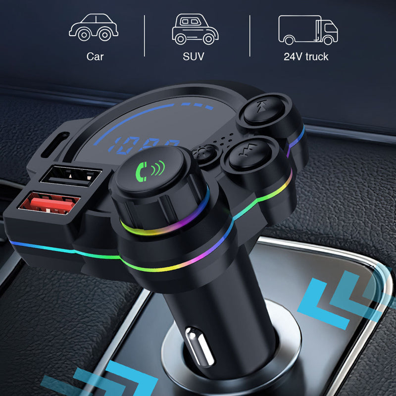 🚗 Universal Dual-Port Car FM Bluetooth Transmitter – Wireless Music, Hands-Free Calling & Dual USB Charger 🔌