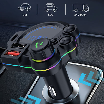 🚗 Universal Dual-Port Car FM Bluetooth Transmitter – Wireless Music, Hands-Free Calling & Dual USB Charger 🔌