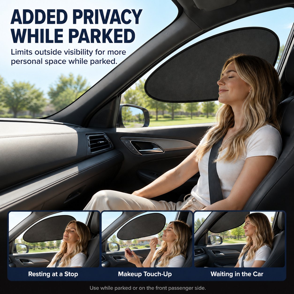 2/4-Pack Car Window Sun Shades - Static Cling UV Blocker & Glare Protector, Foldable Auto Accessories for Sedans & SUVs