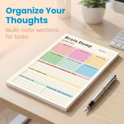 50 Tear-Off Sheets✨ADHD Brain Dump Planner Notepad