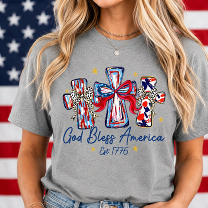 Vintage Washed "God Bless America" Faith & Freedom Tee