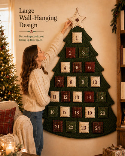 🎄✨DIY 24-Pocket Fabric Christmas Advent Tree Kit