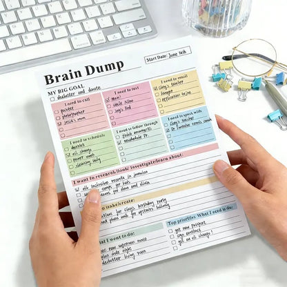 50 Tear-Off Sheets✨ADHD Brain Dump Planner Notepad