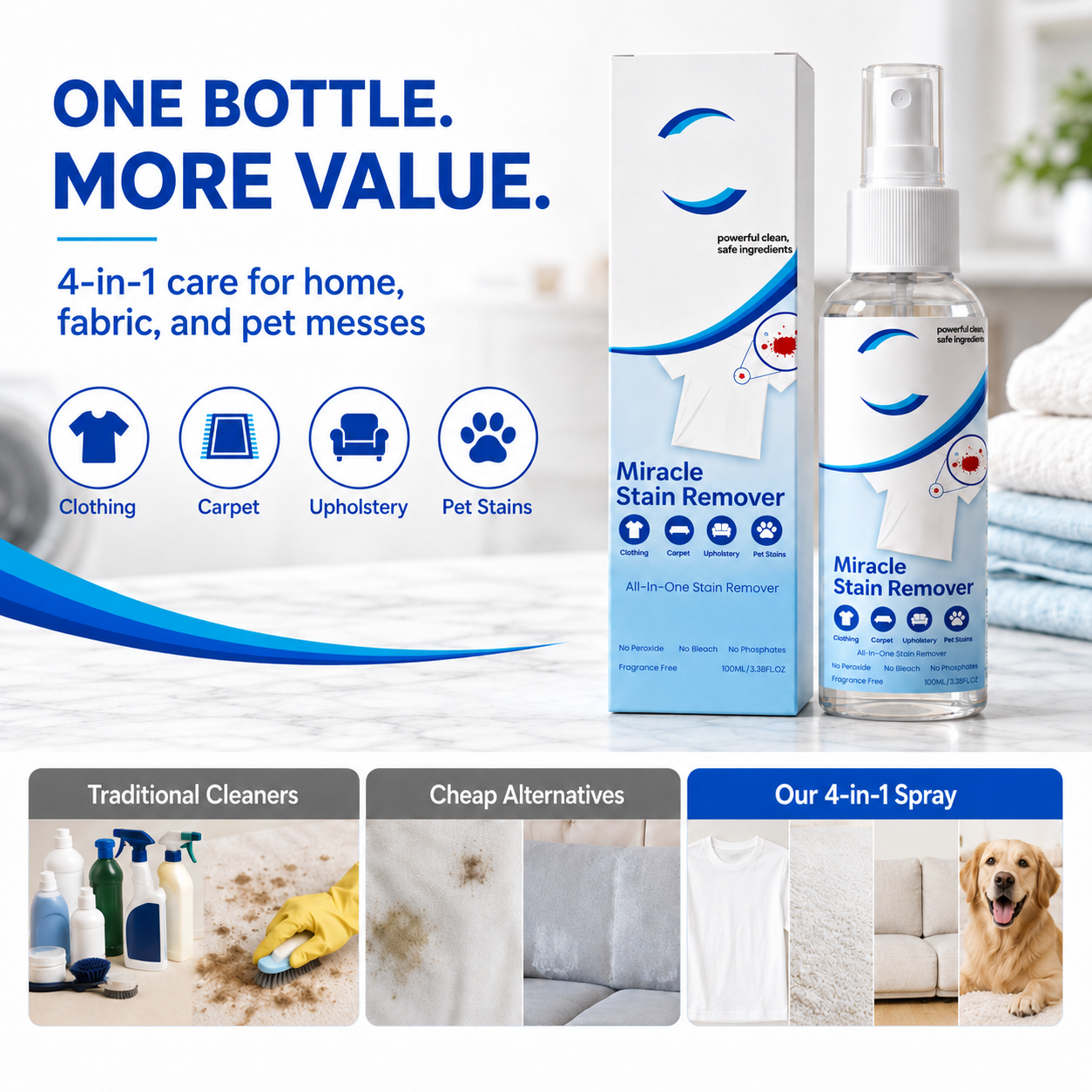 🌟 Stain Remover: Spray, Wipe, Gone.🧪