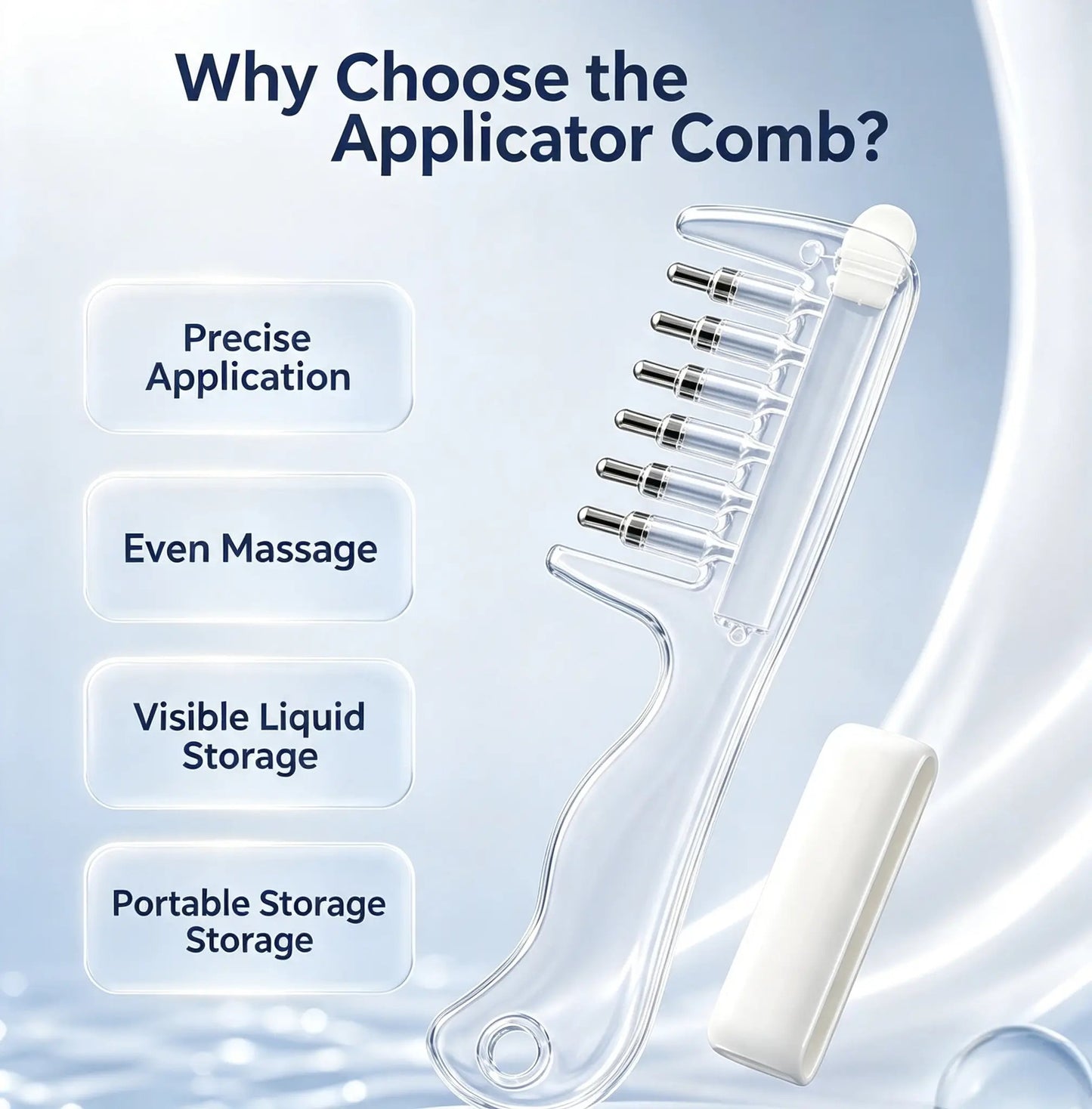 ✨ Precision Scalp Oil Applicator Brush – Portable Root Serum Dispenser with Soothing Metal Massage Beads 💧