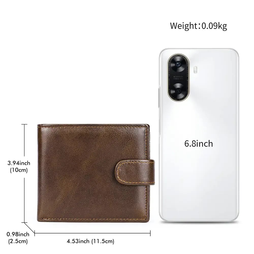 👛 Vintage Top-Grain Leather Men's Wallet