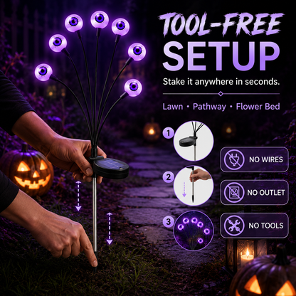 Solar Swaying Eyeball Halloween Lights 👁️✨