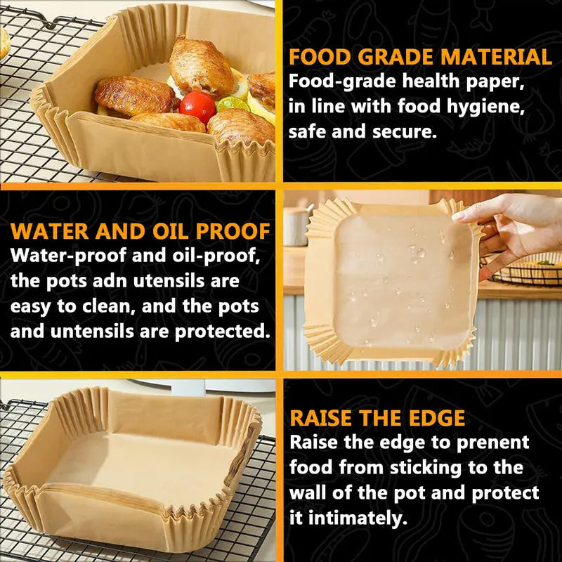🍟 Air Fryer Paper Liners – Clean Cooking Made Easy ✨