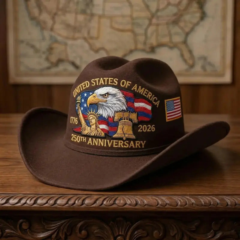 🇺🇸 Patriotic Cowboy Hat – Classic Western Style 🤠