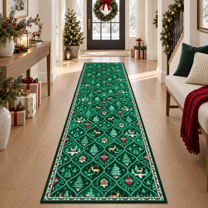 ✨ Christmas Runner Rug – Washable Non-Slip Holiday Floor Mat