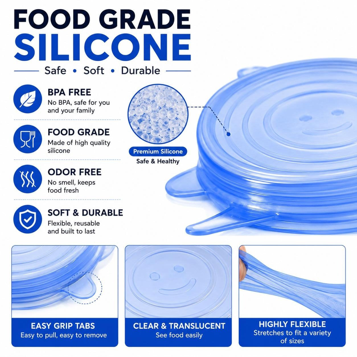 🥗6 Pack Silicone Stretch Lids