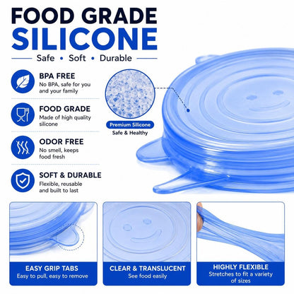 🥗6 Pack Silicone Stretch Lids