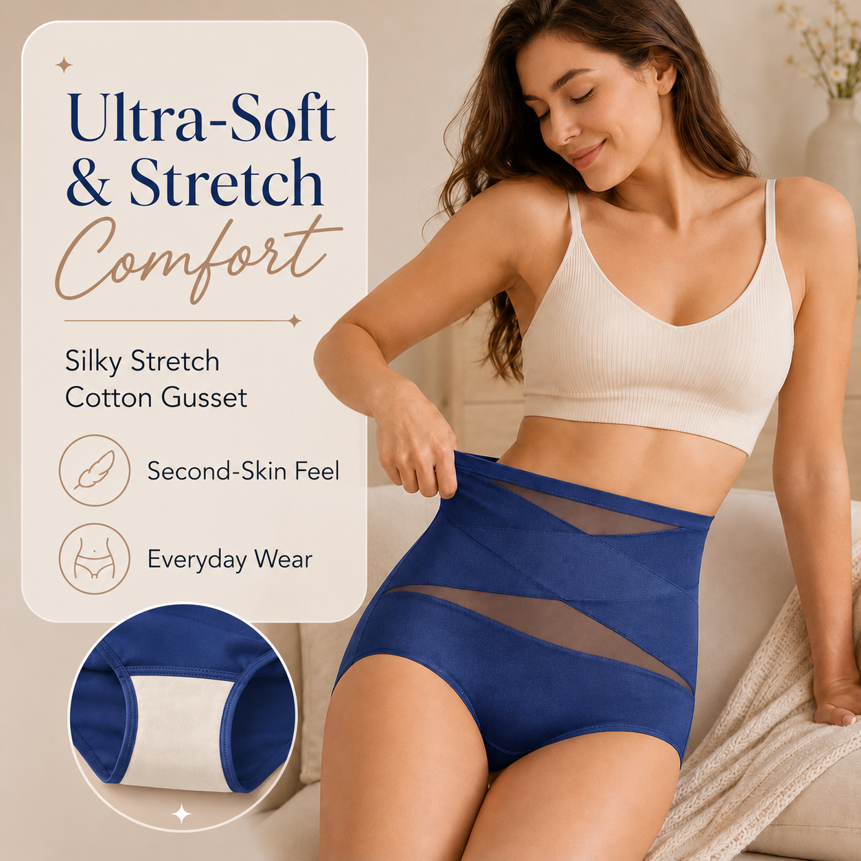 💖Women's High-Waist Cross-Wrap Tummy Control Briefs