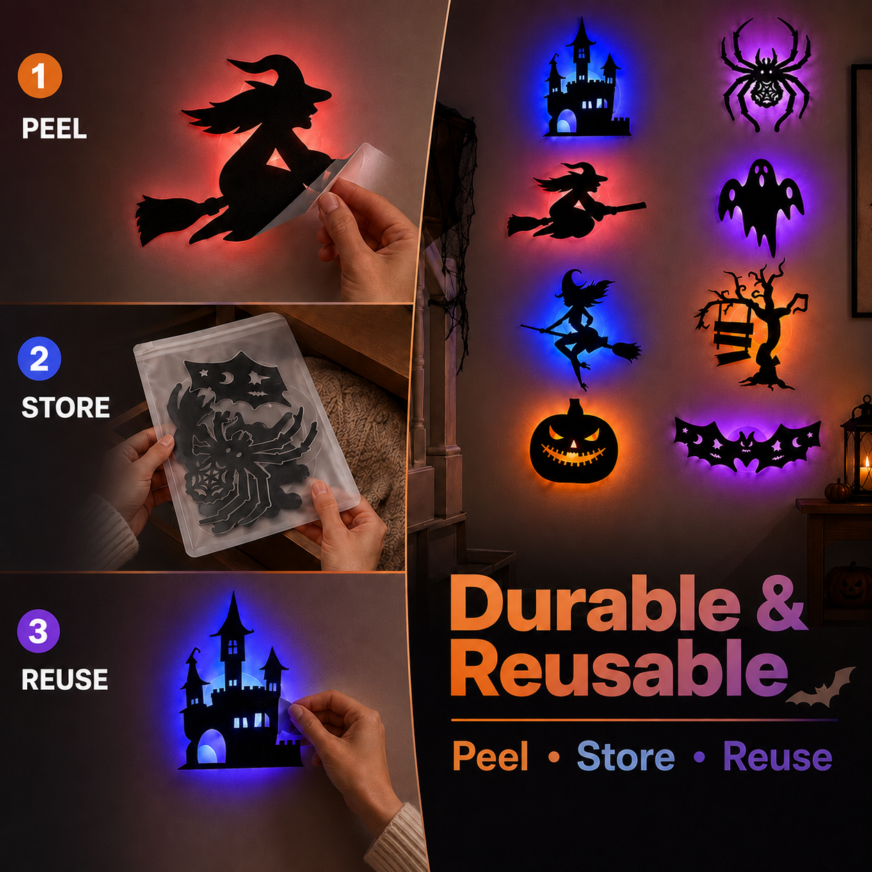 🎃 Halloween LED Glow Silhouette Light