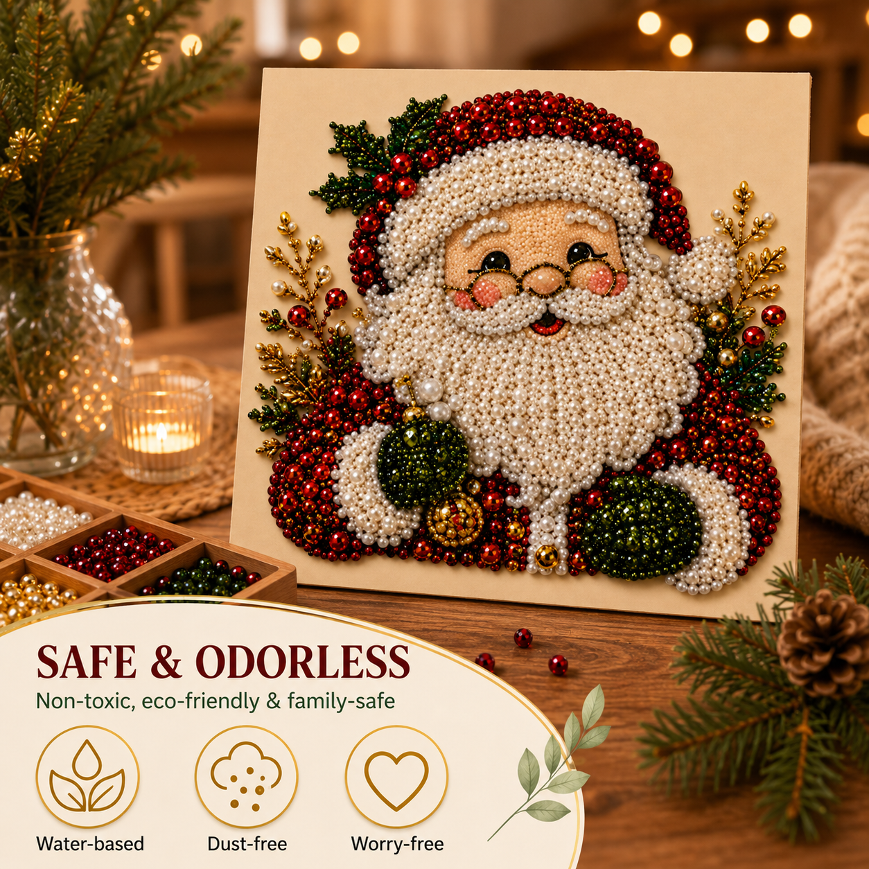 3D Sparkling Pearl &amp; Crystal Santa Claus Art Kit🎅