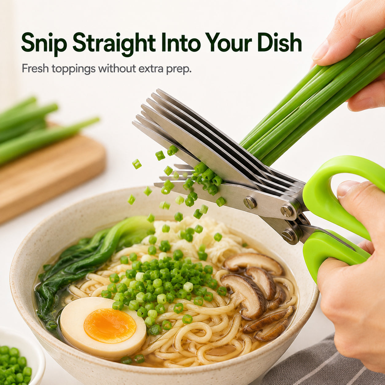 🌿 Kitchen Time-Saver: 5-Blade Stainless Steel Herb & Scallion Scissors with Cleaning Comb