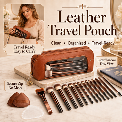 💄 14-Pcs Professional Makeup Brush Set with Pouch👑