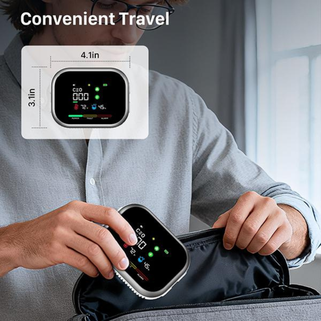 6-in-1 Portable Detector with Natural Gas & Temperature Humidity Sensors