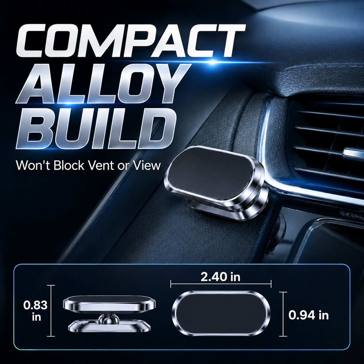🧲 Metal Magnetic Car Phone Mount