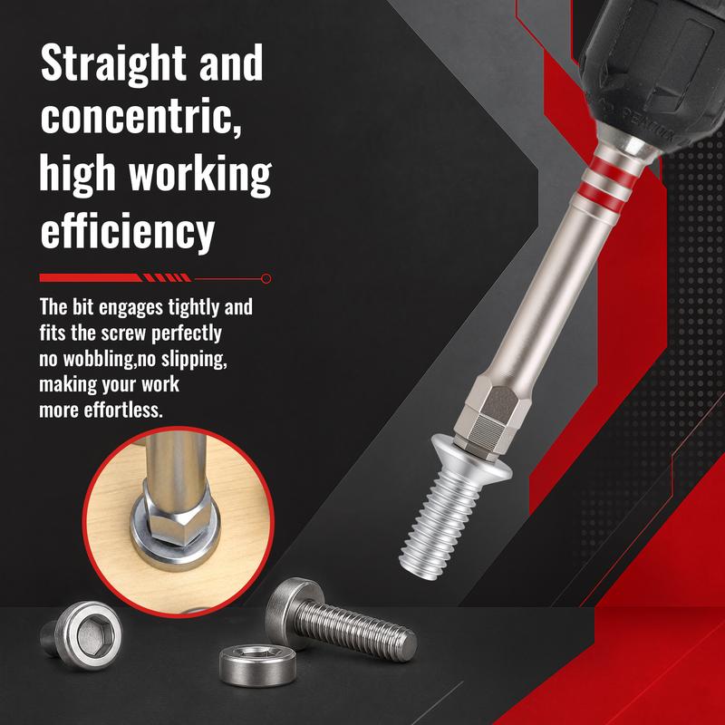 Screwdriver Bits Set 6pcs with Magnetic Hex Shank Pagoda-Shaped Design in Multiple Sizes for Electric Drills and Wrenches