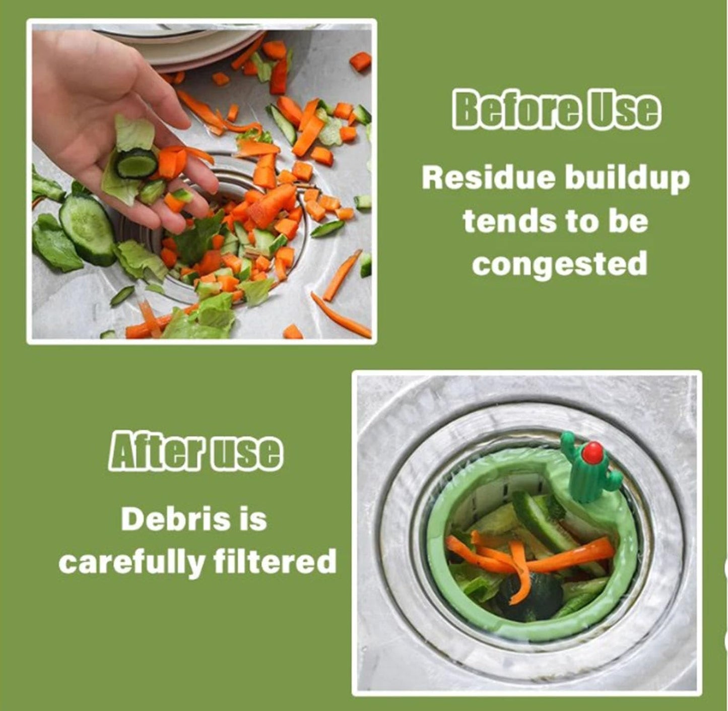 🌵Cactus Kitchen Automatic Dumping Sink Filter