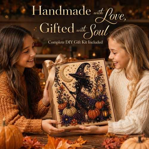 🎃 Mystical Witch & Pumpkin 5D Diamond Painting Kit