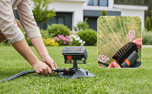 🌱 Adjustable Oscillating Sprinkler - Wide Coverage