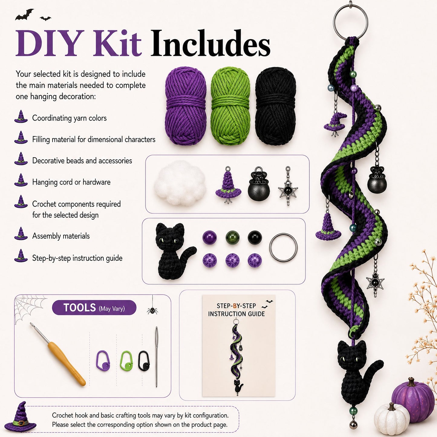 🎃 Enchanted Halloween Crochet Spiral DIY Kit