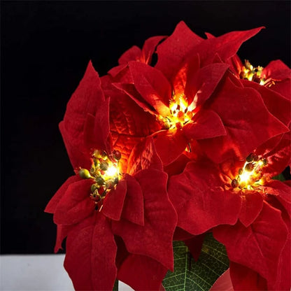 🎄Christmas Gift Decor – Poinsettia LED Garland String Lights✨