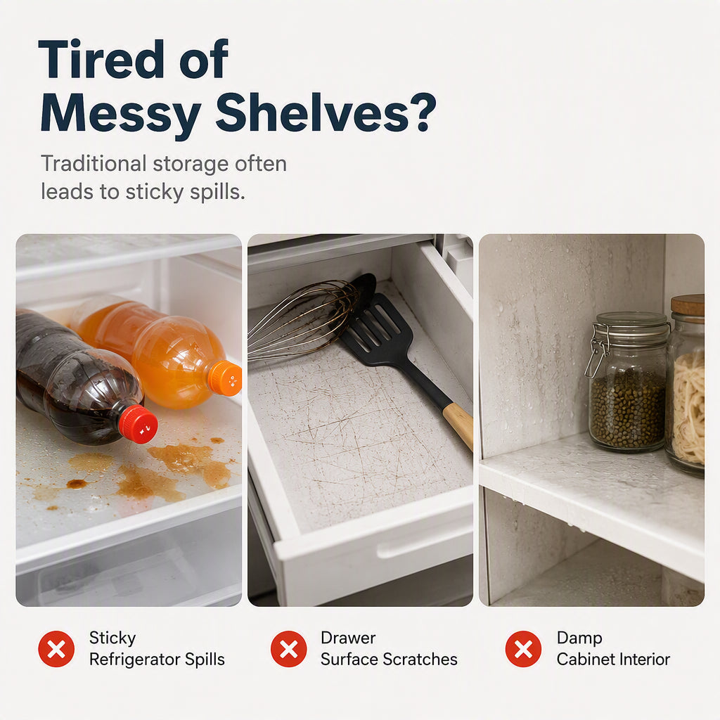 🧊 🛡️ Waterproof Fridge Shelf Liners – Non-slip, easy-clean & food-safe – Keeps fridge shelves fresh & organized ✨