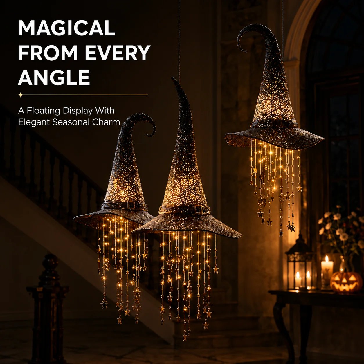 🍂 Lighted Witch Hat Hanging Chime Where Halloween Magic Meets Enchanted Glow