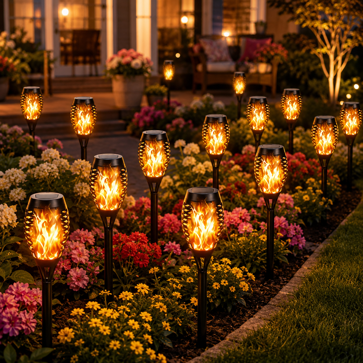 🔥 Dancing Flame Solar Torch – Waterproof Outdoor Garden Light