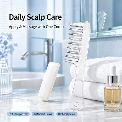 ✨ Precision Scalp Oil Applicator Brush – Portable Root Serum Dispenser with Soothing Metal Massage Beads 💧