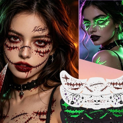 Glow in the Dark Halloween Glitter Freckles Temporary Tattoo Set
