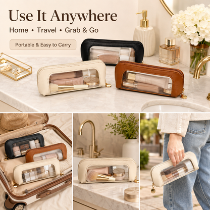 Travel Clear Window Brush & Makeup Bag 💄