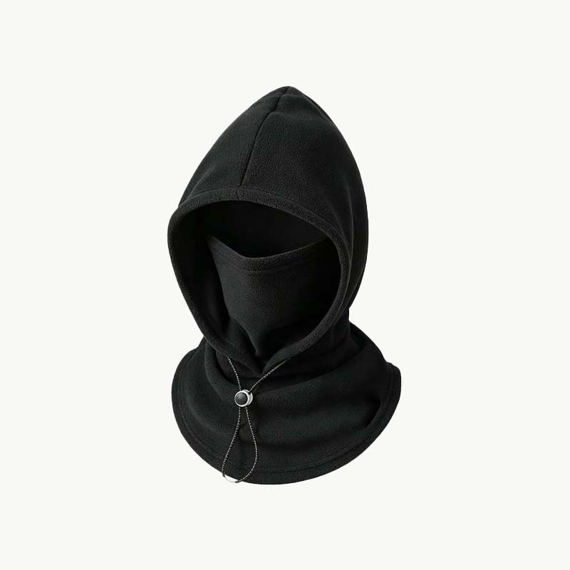 Black no velvet winter face mask hood